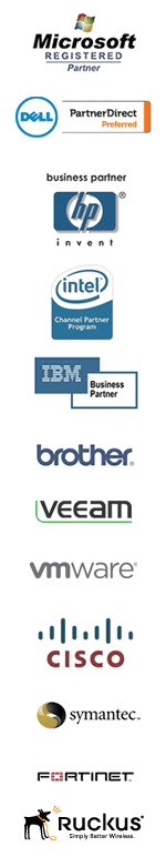 Microsoft Registered Partner, Dell  Authorized Reseller, HP Business  Partner, HP Reseller, Intel Partner,  Fortinet Reseller